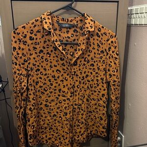 & Other Stories Leopard Print Button-Down Blouse | Size 2